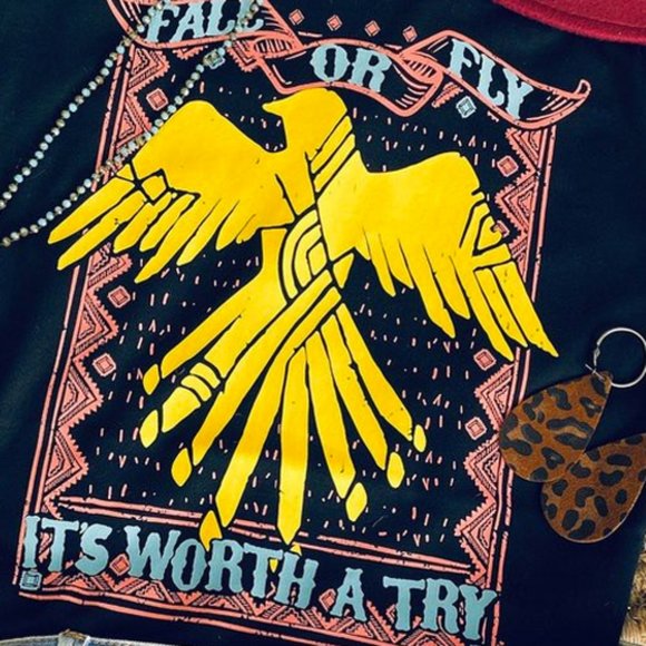 Black Colorful Graphic Basic Cotton Tee T Shirt - Picture 3 of 5